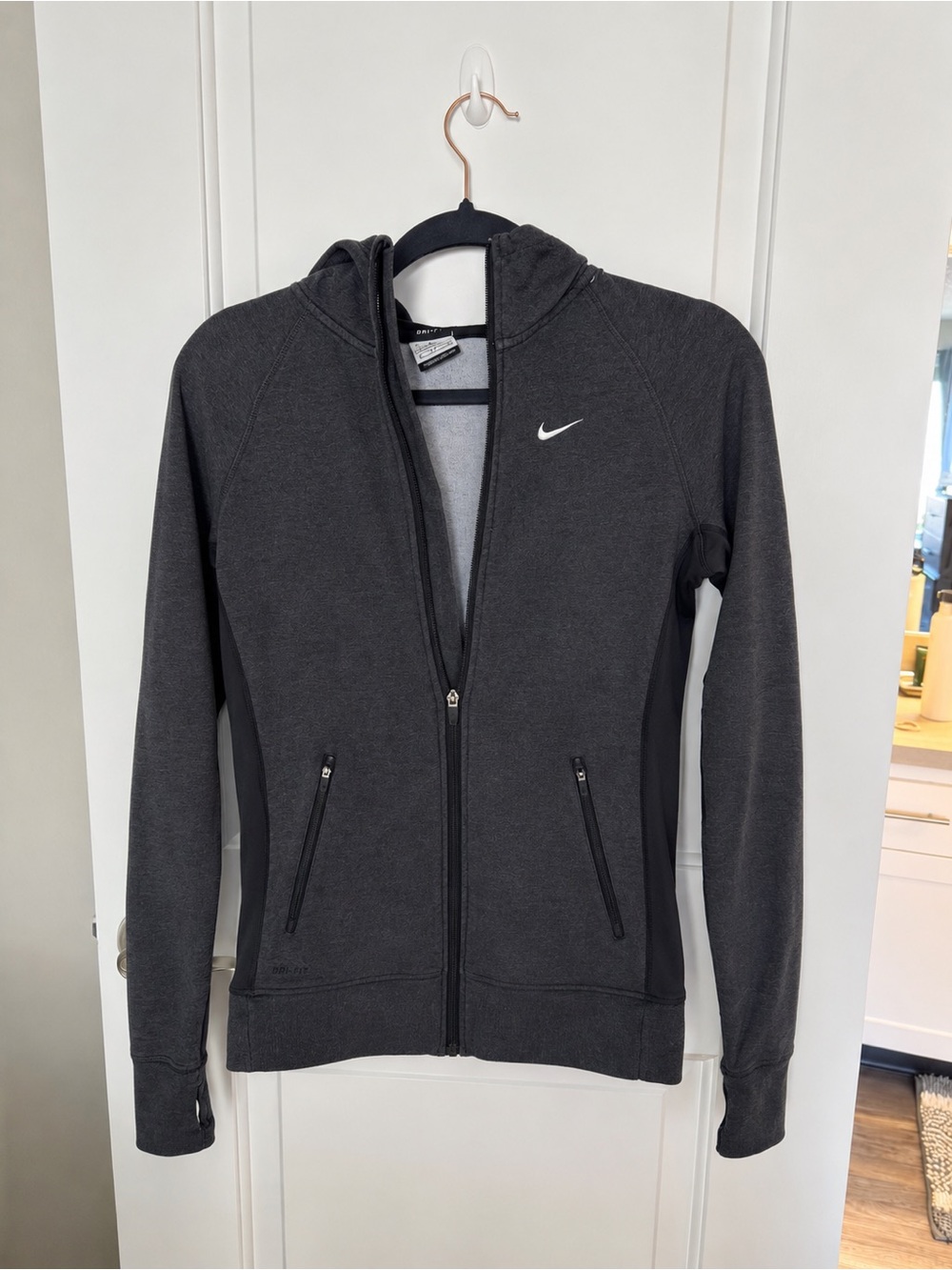 Nike Dri-FIT Charcoal Full Zip Athletic Hoodie
